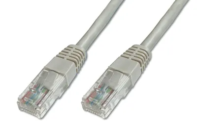 Zdjęcie produktu dla Digitus Kabel krosowy (patch cord) RJ45-RJ45, kat.5e, U/UTP, AWG 26/7, PVC, 0.5m, szary, 0,5 m, Cat5e, U/UTP (UTP), RJ-45, RJ-45, Szary