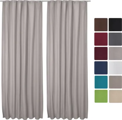Produktbild von 2er Set Beautissu Kräuselband Vorhang Amelie Luna thermo 140x245cm