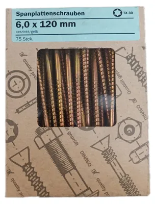 Produktbild von Spanplattenschrauben 6.0x120mm verzinkt 75 St/pc.