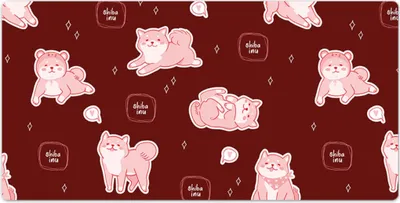 Produktbild von Mauspad - Schreibtischmatte - Tischunterlage - 120x60 cm - Shiba Inu Cherry Dog