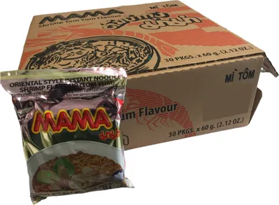 Produktbild von MAMA Instant Nudelsuppe Orientalischer Art, Tom Yum Garnelen Geschmack (30x60g Beutel)