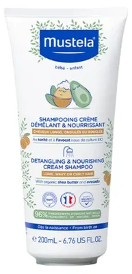 Immagine prodotto di Mustela Bébé Shampoo Crema Districante e Nutriente Shampoo condizionante per bambini 200 ml