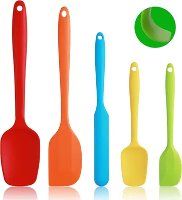 Produktbild von Pfannenwender aus Silikon, 5 Stš¹ck, fš¹r die Kš¹che, zum Backen, hitzebest?ndig, fš¹r Maryse, Geb?ck, Lebensmittel, zum Kochen und Mischen, BPA-frei (mehrfarbig)