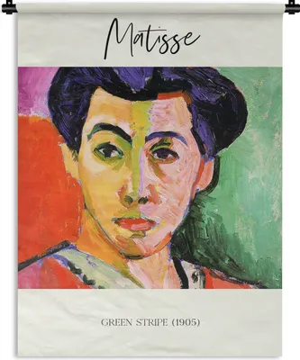 Produktbild von MuchoWow® Wandteppich Wandbehang Matisse - Grüner Streifen (1905) - Gemälde 90x120 cm Tapisserie Dekoration Wandtuch - Wanddeko