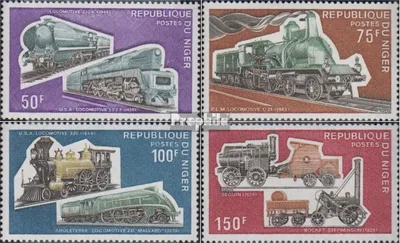 Produktbild von Briefmarken Niger 1974 Mi 426-429 (kompl.Ausg.) postfrisch Historische Lokomotiven