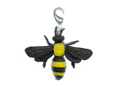 Produktbild von Biene Charm Anhänger Miniblings Bettelarmband Tiere Tier Gummi gelb Bienchen