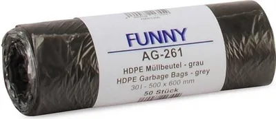 Produktbild von Müllbeutel Funny - 2000 Abfallbeutel – 500 x 600 mm - grau - 30 L