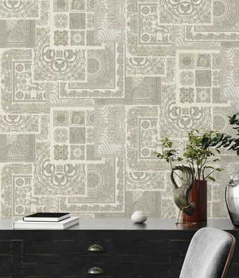 Zdjęcie produktu dla Versace Home barokowa tapeta srebrna 370485 luksusowa designerska tapeta z włókniny wzór tapety