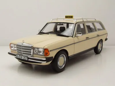 Produktbild von Mercedes 200 T Kombi T-Modell S123 1982 beige Taxi Modellauto 1:18 Norev
