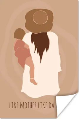 Produktbild von MuchoWow® Poster Mutter - Zitate - Wie die Mutter so die Tochter - Tochter 80x120 cm - Papierdruck