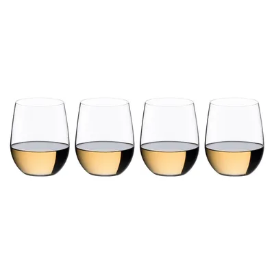 Immagine prodotto di Riedel Vorteilset 4 x 4 Stück O Wine Tumbler Viognier/Chardonnay Pay 3 Get 4 7414/05 und 4 EKM Living Trinkhalme aus Edelstahl