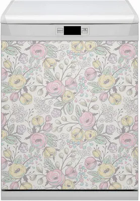 Produktbild von Küche Dekorative Magnete  Magnet Folie für Geschirrspüler 60x70 cm   - Farbige Blumen