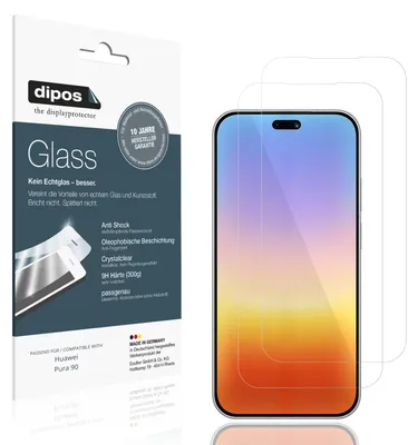 Produktbild von 2x Schutzfolie für Huawei Pura 90 - Anti-Shock 9H Folie dipos Glass Kunststoffglas
