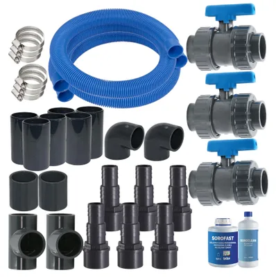 Produktbild von HAF Bypass Set Universal | Kompatibel mit Pool Wärmepumpe, Solarheizung & Sandfilteranlage | Ventil für optimale Regulierung des Wasserdurchfluss