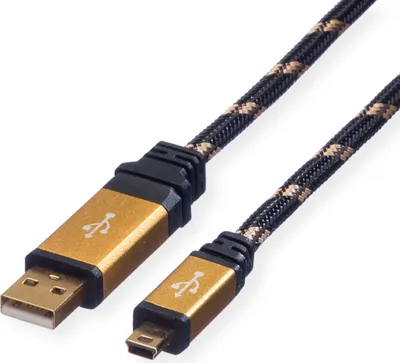 Produktbild von ROLINE GOLD USB 2.0 Kabel, Typ A - 5-Pin Mini, 1,8 m