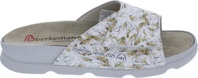 Produktbild von Berkemann Insekt des Jahres 2025 Pantolette 4507-004, Glattleder mit Print, Weiß/ Multicolor, Wechselfußbett, Weite E-H 40 2/3