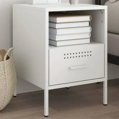 Image de Maison Exclusive - Table de chevet blanche 36x39x50,5 cm Acier