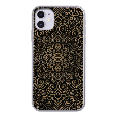 Produktbild von MuchoWow® Handyhülle Schutzhülle Hülle für iPhone 11 Goldenes Muster auf schwarzem Hintergrund Silikon Softcase Handy Hülle - Handytasche