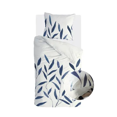 Produktbild von Walra Bettwäsche Bamboo Branches Weiß / Dunkelgrau - 155x220 cm