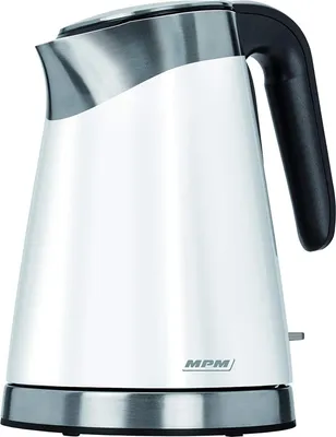 Produktbild von MPM MCZ-56 Elektrischer Wasserkocher 1,7L, Abschaltautomatik, Kabellos, Edelstahl BPA frei Weiß
