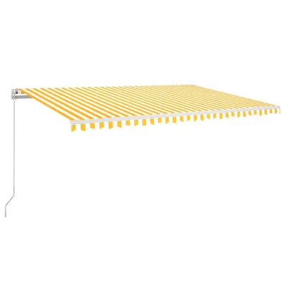 Produktbild von vidaXL Markise Manuell Einziehbar mit LED 500x350 cm Gelb und Weiß