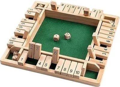 Produktbild von Holz Brettspiel, 4-Spieler Shut The Box Spiel Würfelspiel Holz Mathematik Traditional Pub Board Würfelspiel Reisen 4 Spieler Great Family Brettspiele Urlaub unterhaltsames Spiel