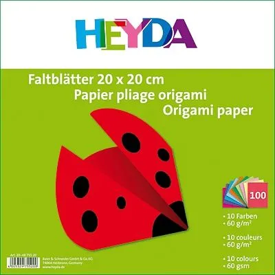 Produktbild von Faltblätter 20x20cm 60g/qm VE= 100 Blatt farbig sortiert