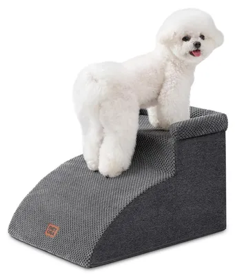 Image de Escalier pour chien, 2 marches, gris, 30 cm de haut, 40x50x30 cm