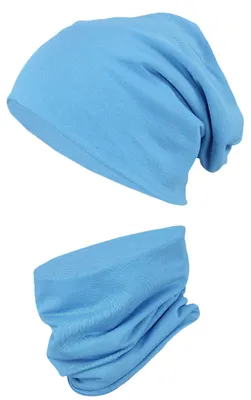 Produktbild von TupTam Kinder Beanie Mütze Schlauchschal Set Übergangszeit, Farbe: Jeans, Größe: 56-58