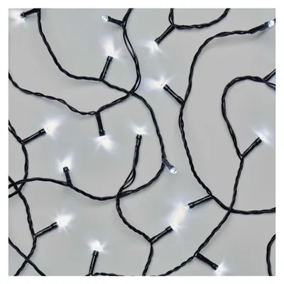 LED-Lichterkette 5,6 m, 80 kaltweiße LEDs, Timer, IP44