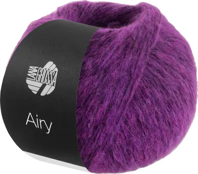 Produktbild von Lana Grossa AIRY 50 g flauschige Netzgarnstruktur aus Baumwolle gefüllt mit Merino- und Baby Alpaka Fasern 170 m, Farbe:015 - Violett