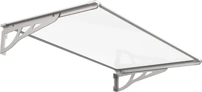 Produktbild von TrendLine Vordach Nancy silber 140 x 90 cm mit Polycarbonat-Abdeckung