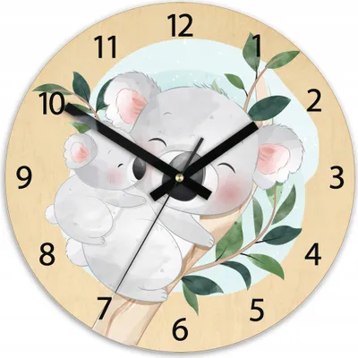 Obrázek produktu pro Nástěnné hodiny KOALA do dětského pokoje QUIET 30 cm