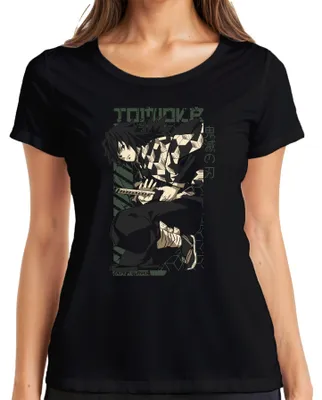 Zdjęcie produktu dla Giyu Tomioka Kimetsu no Yaiba Demon Slayer Anime Gift Ladies T-Shirt, Czarny, S