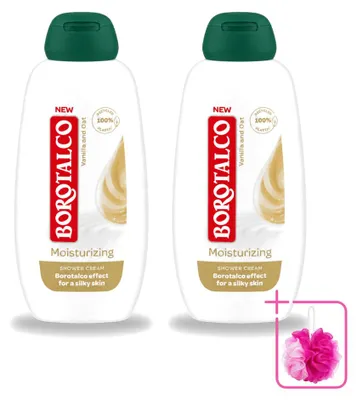 Immagine prodotto di 2 flaconi di Bagnoschiuma Idratante Borotalco - Vaniglia e Avena - 250 ml - Confezione risparmio - 2 pezzi