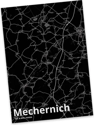 Produktbild von Mr. & Mrs. Panda Postkarte Mechernich - Geschenk, Stadt, einzelkarte, Postkarten, Ansichtskarten, Dorf Karte Landkarte Map Stadtplan, Grußkarte, bildkarte