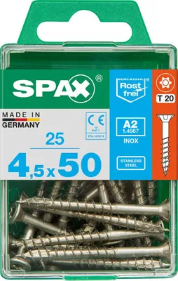 Produktbild von Spax Universalschrauben 4.5 x 50 mm TX 20 - 25 Stück Edelstahl