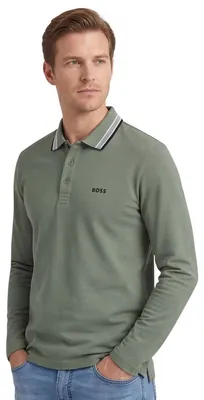 Produktbild von Polo Langarm BOSS Green Plisy grün Große Größen