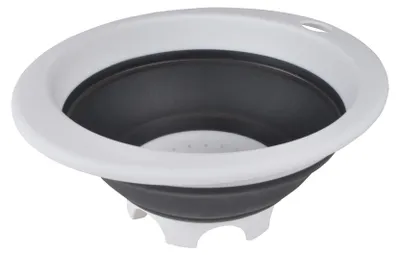 Obrázek produktu pro Homéa, sítko, výsuvné, plast, průměr 27 cm, výška 4 cm až 12 cm, bílá/antracitová barva