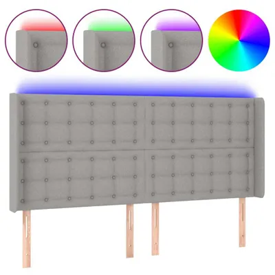 Immagine prodotto di vidaXL Testiera LED Grigio chiaro 203x16x118/128 cm Tessuto