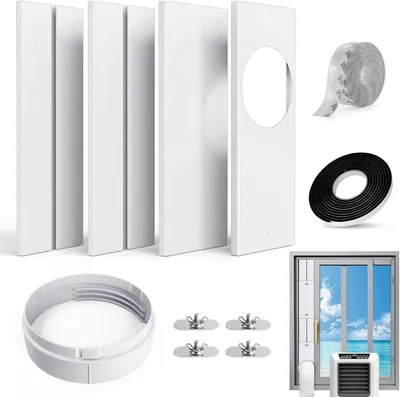 Fensterabdichtung für Klimaanlage, verstellbar, 43-154 cm, für 15 cm Rohr
