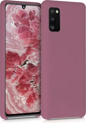 Produktbild von kwmobile Hülle kompatibel mit Samsung Galaxy A41 Hülle - Silikon Handy Case - Handyhülle weiche Oberfläche - kabelloses Laden - Dark Rose