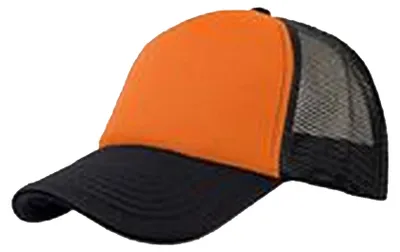 Image de Casquette de camionneur Atlantis Rapper à 5 panneaux LT892 (taille unique) (orange/noir)