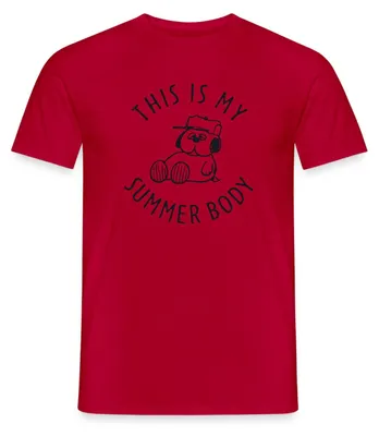 Produktbild von Spreadshirt Peanuts Snoopy This Is My Summer Body Männer T-Shirt, M, Rot