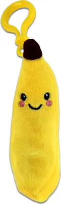 Produktbild von Schlüsselanhänger Banane aus Plüsch mit Bagclip