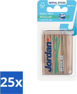 Produktbild von Jordan Zahnstocher Double Ended Regular 100 Stück - Vorteilspack - 25 Stücke