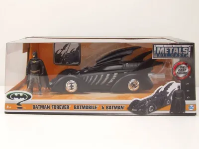 Produktbild von Jada Toys 253215003 Batman Forever Batmobile 1995 schwarz mit Figur 1:24