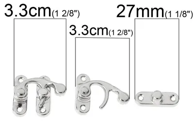 Produktbild von 4 Truhen-Schlösser 2,7x3,3cm silber Kistenschloss Boxenschloss Truhenverschluss