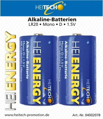 Immagine prodotto di Heitech - Batterie ALKALINE - Mono D, LR20 - 1,5 V
