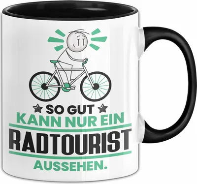 Produktbild von Radtourist Geschenk Tasse So Gut Kann Nur Ein Radtourist Aussehen Geschenkidee Kaffee-Becher (Schwarz)